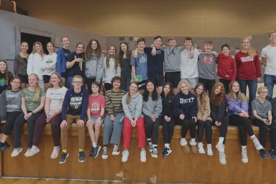 Middle School Cast photo on stage