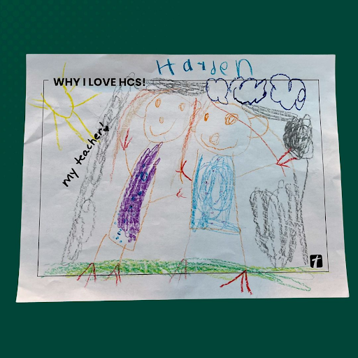 Kindergarten drawing of what they love about HCS